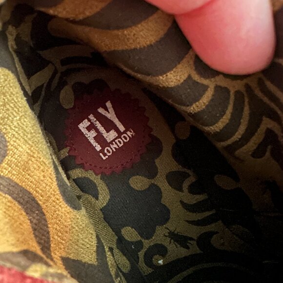 Fly London Yebi Suede Ruched Ankle Boots Booties Women's 38 US 7.5 8 Burgundy - Picture 4 of 6